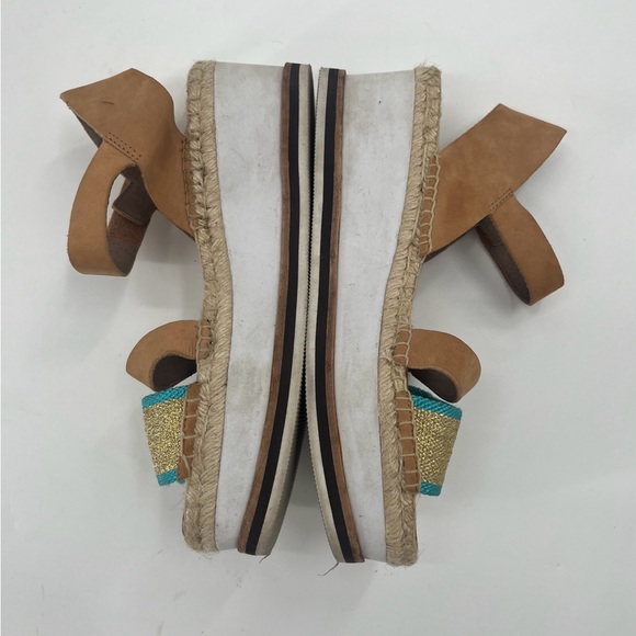 Donald Pilner Anie Leather Platform Espadrilles Sandal- Size 8 - Picture 3 of 8